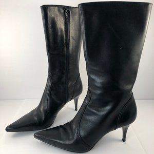 Marina Luna Heeled Mid-Calf Leather Boots